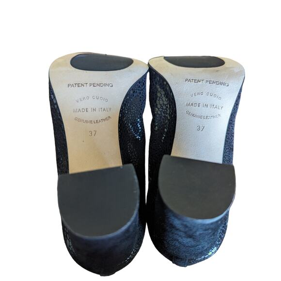 Anyi Lu black Italian leather ballet block heeled pumps - Picture 10 of 10